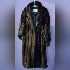 Luxurious Brown Faux Mink Coat